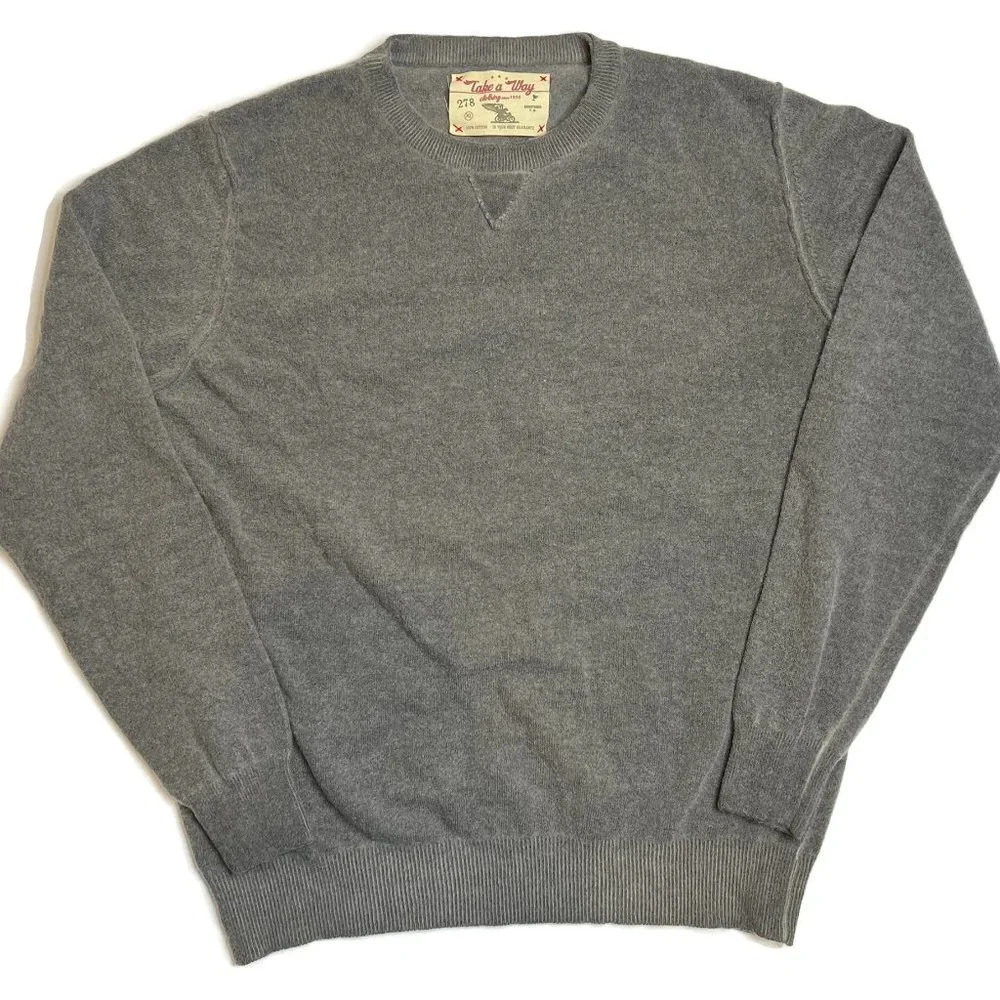 Take A Way Clothing‎ Sweater Mens XL Gray Crewneck Pullover Jumper